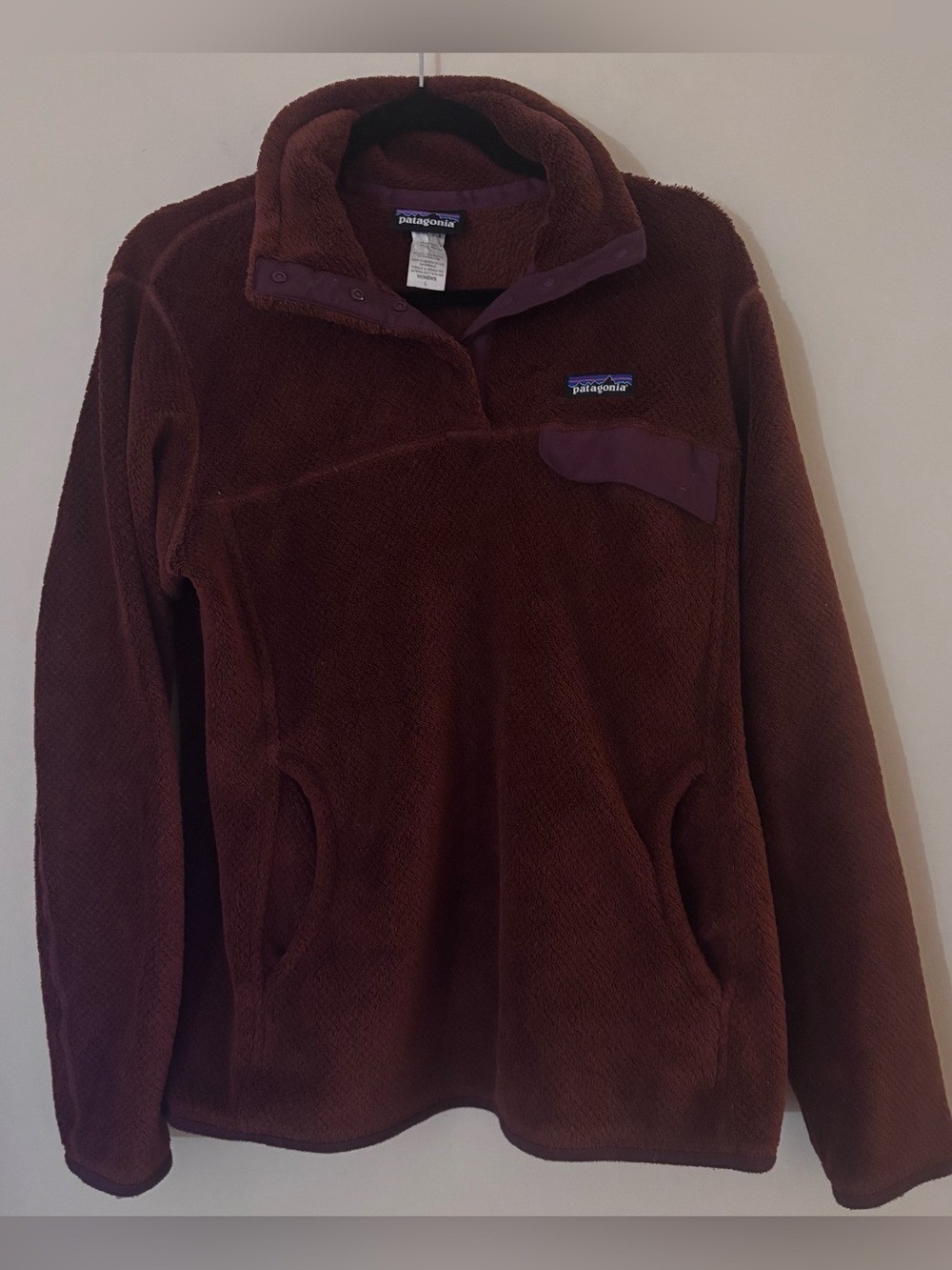 Patagonia Women’s Re-Tool Snap-T Fleece Pullover Burgundy Plum size Large
